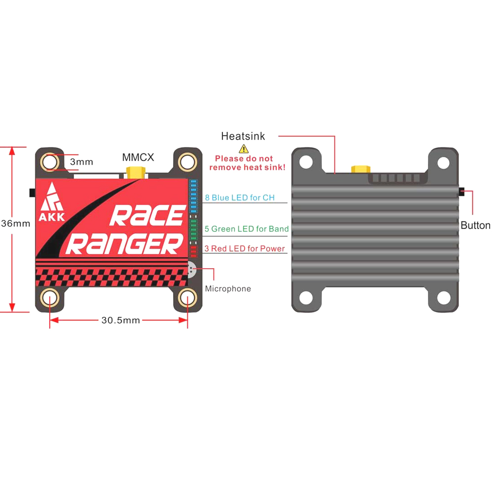 AKK 5.8G Long Range VTX FPV Tr - Drone Racing Transmitter avis et prix