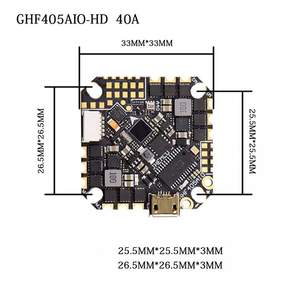 JHEMCU GHF405AIO-HD 40A AIO Fl - Drone Racing Flight Controller avis et prix