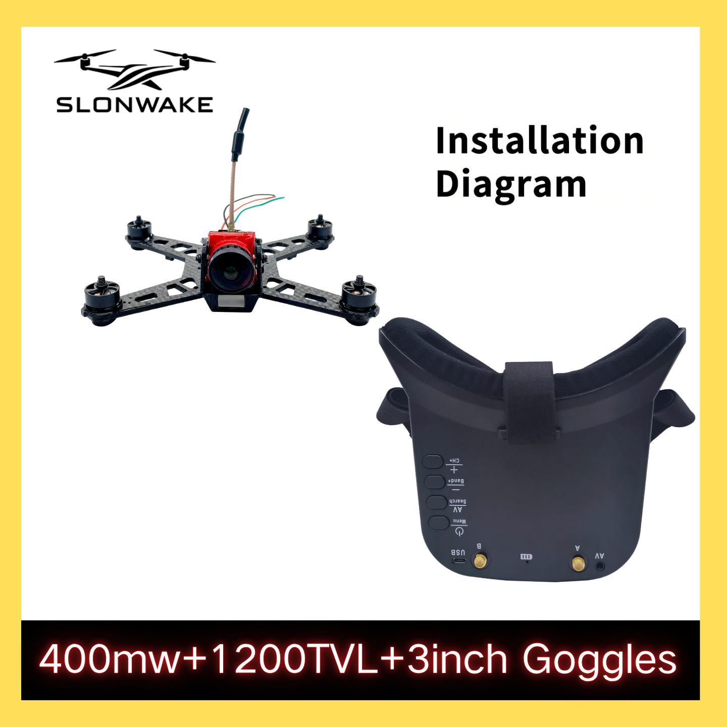 SLONWAKE 5.8G 48CH FPV 400mw V - Drone Racing Receiver avis et prix
