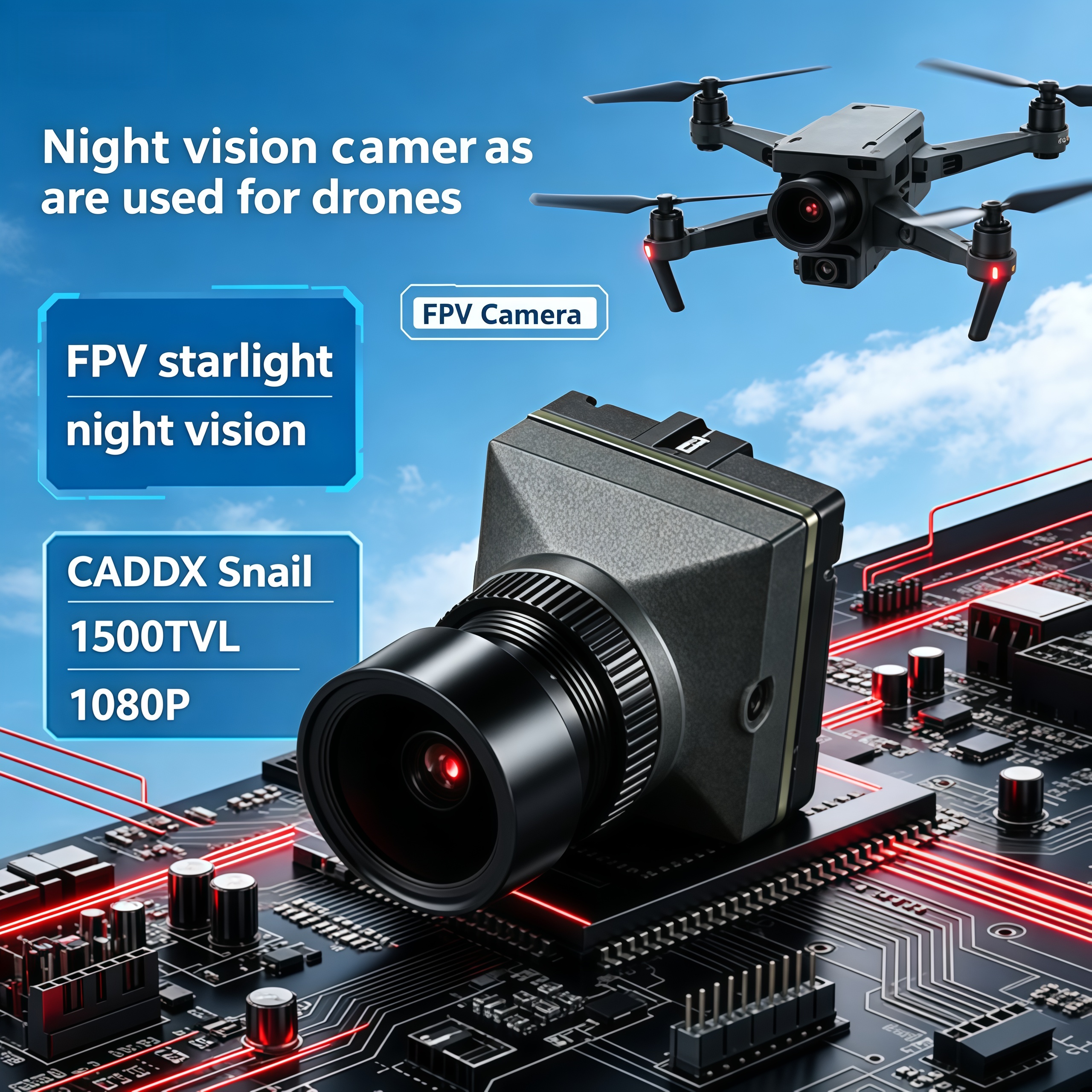 1500TVL HD CADDX Snail FPV Cam - Drone Racing Transmitter avis et prix
